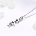 925 Sterling Silver Necklaces with Cute Figure Cool Boy & Girl Pendant